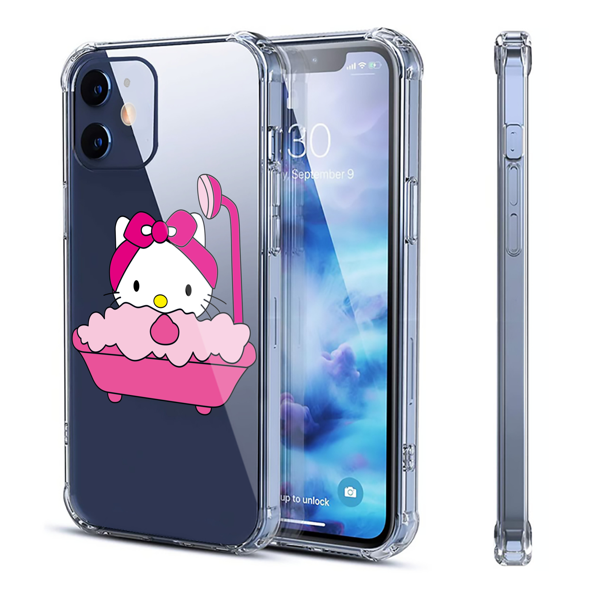（画像用） Hello Kitty ハローキティ 【iPhone 12シリーズ対応】透明スマホケース（クリアソフトケース）